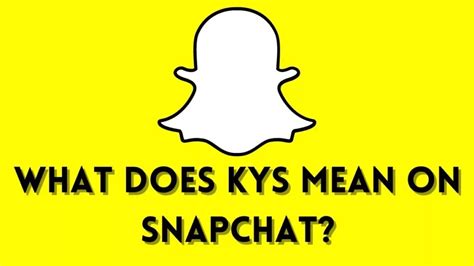 what does kys mean snapchat|Snapchat Slangs Explained: Easy Guide on Snapchat。